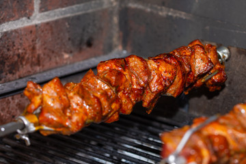 meat prepared for a barbecue, at the Oktoberfest