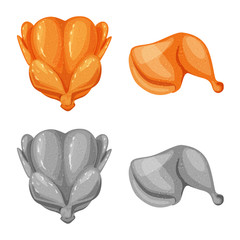 Vector design of product and poultry symbol. Set of product and agriculture stock vector illustration.