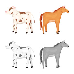 Vector design of breeding and kitchen logo. Collection of breeding and organic vector icon for stock.