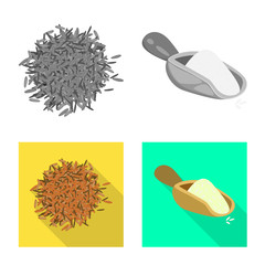 Vector design of crop and ecological sign. Collection of crop and cooking vector icon for stock.