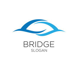 Obraz premium bridge logo design template