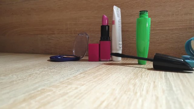 Cosmetics. Cosmetic set. Makeup Tools in the close-up.