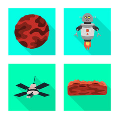 Isolated object of science and cosmic logo. Collection of science and technology vector icon for stock.