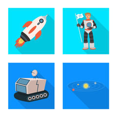 Isolated object of science and cosmic symbol. Collection of science and technology vector icon for stock.