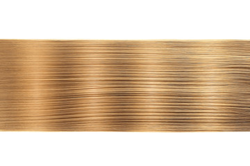 Brown hair on white background, isolated. Horizontal line
