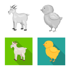 Vector design of breeding and kitchen symbol. Set of breeding and organic stock symbol for web.