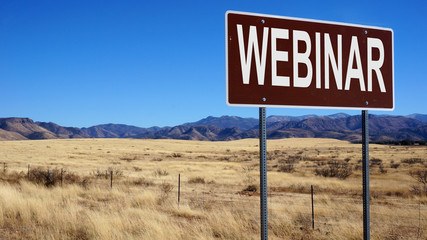 Webinar word on road sign