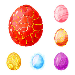 Vector illustration of dinosaur and magic sign. Collection of dinosaur and fantasy stock vector illustration.