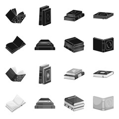 Vector design of training and cover sign. Set of training and bookstore vector icon for stock.