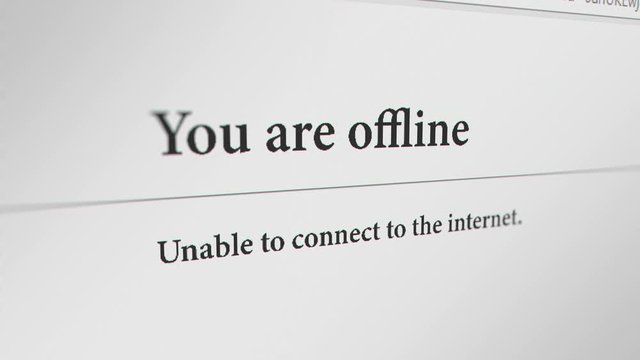 Web Browser with " You are offline" Error Message. 3 Different Points of View