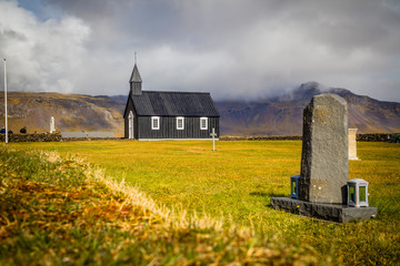 Fototapeta premium The Black Church of Budir in Iceland