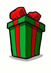 color gift box isolated on white background