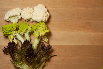 romanesco, cauliflower and lollo rosso salad