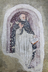 San Tommaso d'Aquino; affresco nella chiesa dell'abbazia cistercense di Santa Maria di Follina
