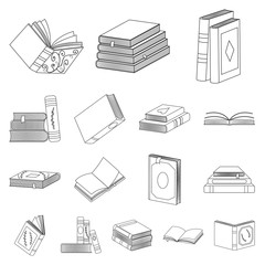 Vector design of study and literature icon. Collection of study and source stock vector illustration.