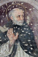 San Tommaso d'Aquino; affresco nella chiesa dell'abbazia cistercense di Santa Maria di Follina