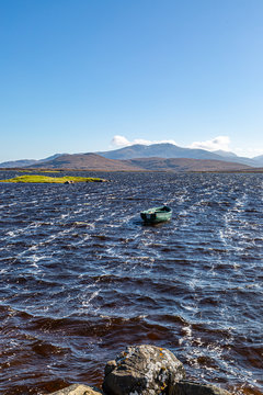 Looking out over Loch Bee on the Hebridean Island of South Uist, on a sunny but windy day
