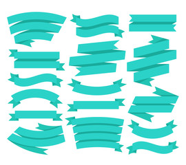 Ribbons set. Flat design graphic elements. Vector banners