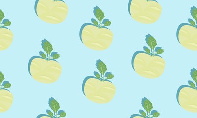 Seamless blue background with cherubs with shadow. Vector  illustration design with vegetables for template.