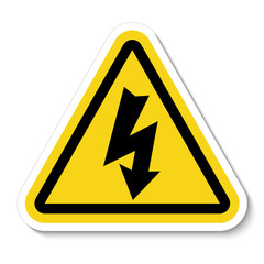 Danger High Voltage Symbol Isolate On White Background,Vector Illustration EPS.10