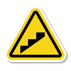 Beware Slope Step Symbol Isolate On White Background,Vector Illustration EPS.10