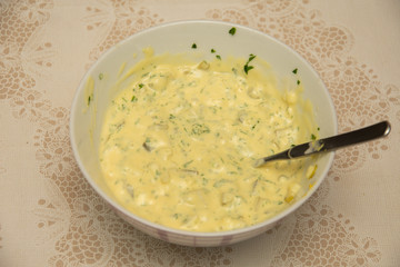 mayonnaise with mushrooms and spices