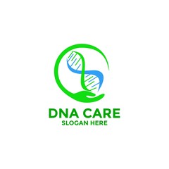 DNA care logo design vector 