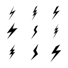 lightning set icon logo vector illustration