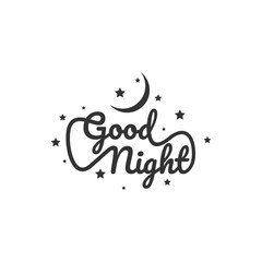 Good Night. Hand drawn typography poster. Card good night vector image