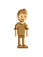 pixel art mann junge retro gamer zocken spielen nerd cool hobby geek gemalt 8 bit design clipart