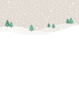 Winter background with snow. Flat style vector illustration