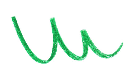 Green hand drawn pencil scribble on white background