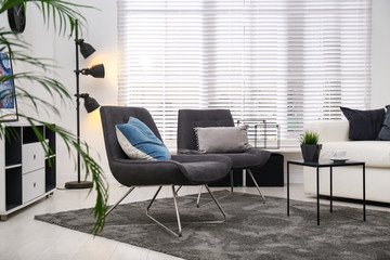 Fototapeta na wymiar Modern living room interior with stylish furniture