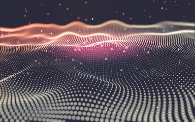 Abstract background. Molecules technology with polygonal shapes, connecting dots and lines. Connection structure. Big data visualization.