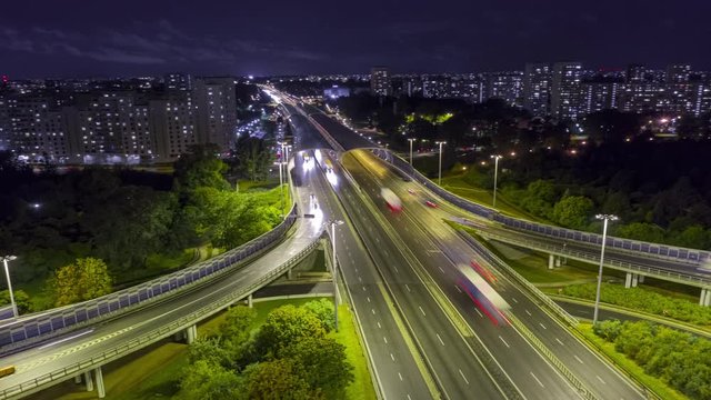 Hyper lapse of the S8 highway in the night.