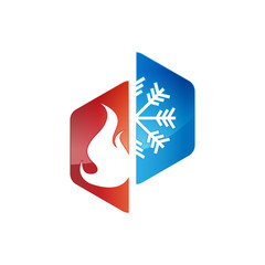 Obraz premium Heating and cooling logos
