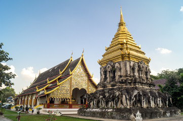 elephant temple in chiangmai in thailand