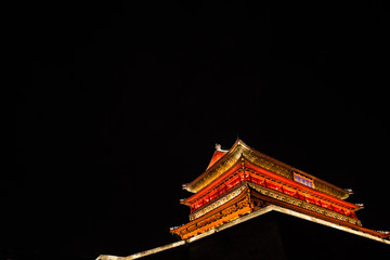 Xian Bell Tower lit at night