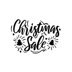 Christmas sale ad text isolated on white.