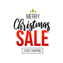 Christmas sale ad text isolated on white.