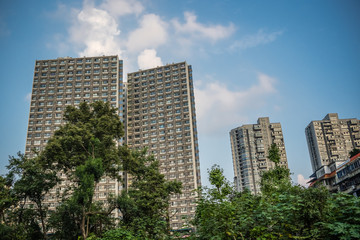 Fototapeta na wymiar High residential buildings in Chengdu