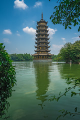 Sun Pagoda Tower at Shan Lake in Guilin