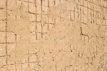 The texture of clay walls