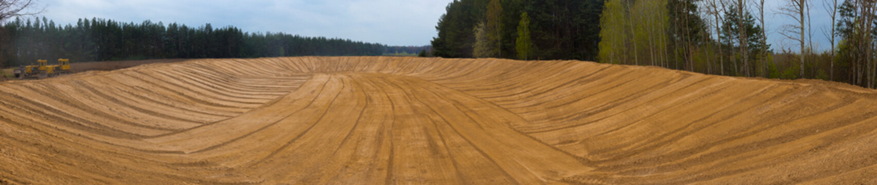 Foundation pit construction. Sludge dump