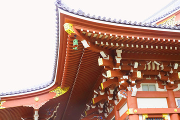 Fototapeta na wymiar Beautiful architecture of a brown color wood temple