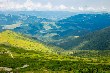Fototapeta na wymiar Amaizing Landscape from the Top of the Carpathian Mountains