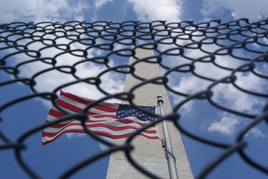 Washington Monument Behind a Fence