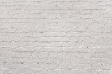 Bright textured painted white brick wall