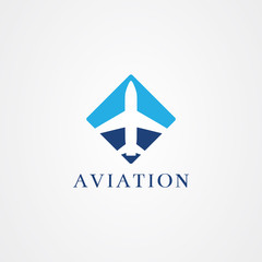 Aviation logo, plane icon vector design
