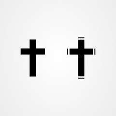 Christian cross icon logo vector